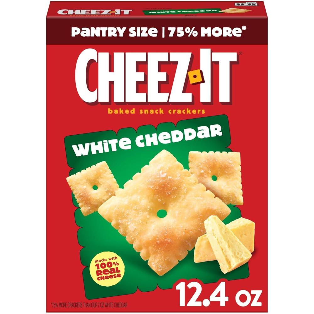 image:imageCheezIt Cheese Crackers Baked Snack Crackers Lunch Snacks White Cheddar 124oz Box 1 BoxWHITE CHEDDAR