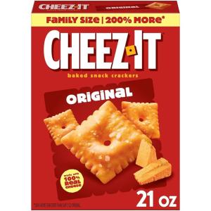 Cheez-It Cheese Crackers, Baked Snack Crackers, Lunch Snacks, Family Size, Original, 21oz Box (1 Box)(21 Ounce (Pack of 1))