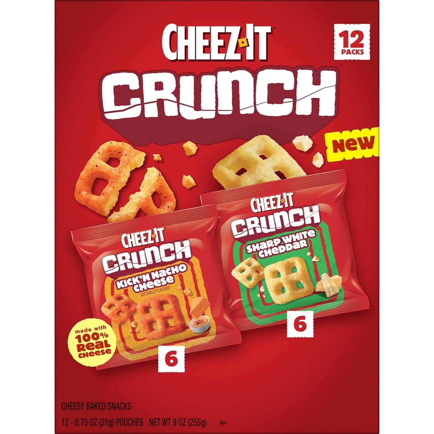 image:imageCheezIt Crunch Cheesy Baked Snacks Lunch Snacks Variety Pack 9oz Box 12 Packs