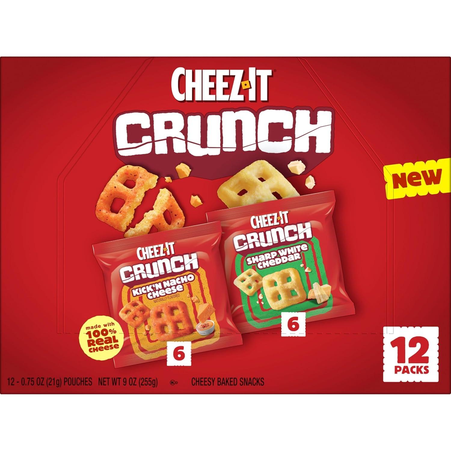 image:imageCheezIt Crunch Cheesy Baked Snacks Lunch Snacks Variety Pack 9oz Box 12 Packs
