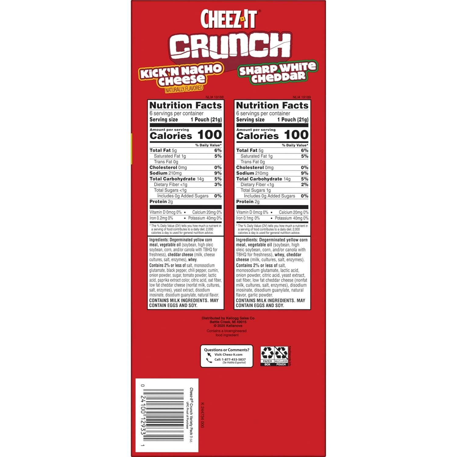 image:imageCheezIt Crunch Cheesy Baked Snacks Lunch Snacks Variety Pack 9oz Box 12 Packs
