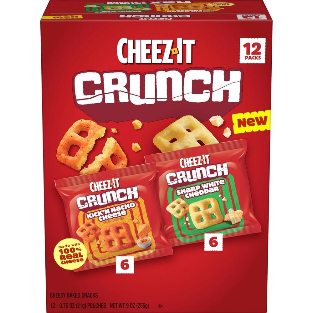 image:imageCheezIt Crunch Cheesy Baked Snacks Lunch Snacks Variety Pack 9oz Box 12 Packs