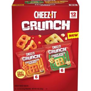 Cheez-It Crunch Cheesy Baked Snacks, Lunch Snacks, Variety Pack, 9oz Box (12 Packs)