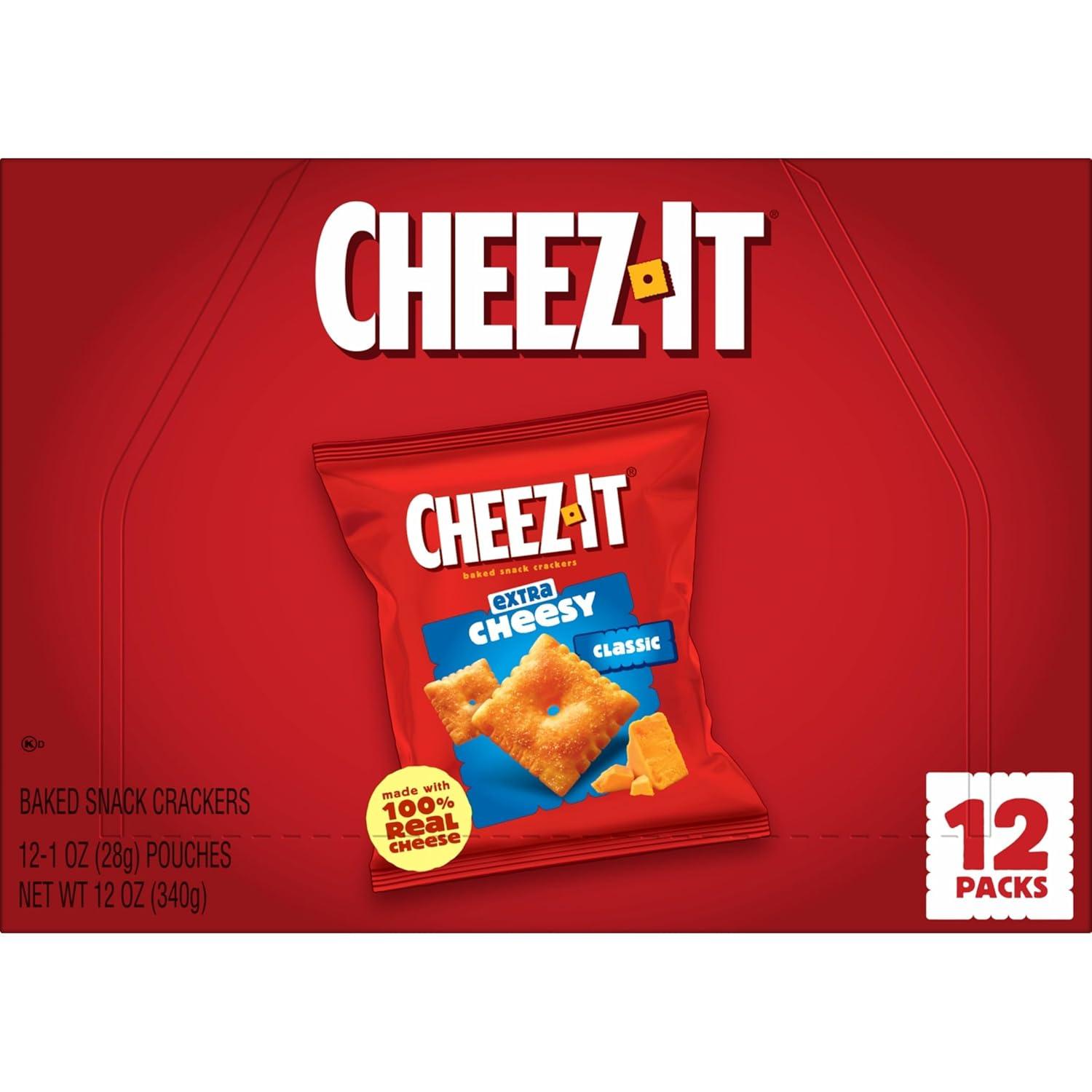 image:imageCheezIt Baked Snack Crackers Lunch Snacks Extra Cheesy 12oz Box 12 Packs