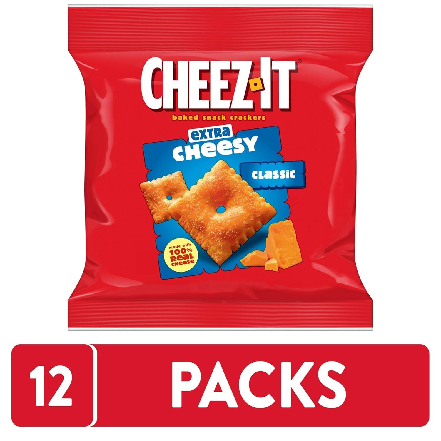 image:imageCheezIt Baked Snack Crackers Lunch Snacks Extra Cheesy 12oz Box 12 Packs