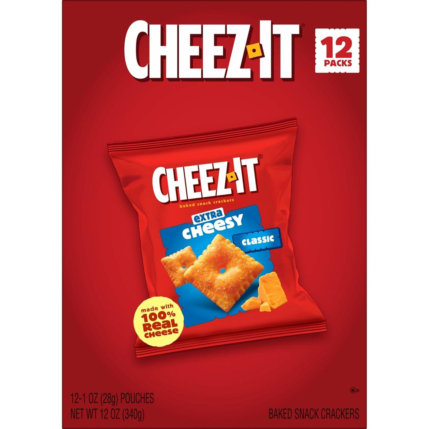 image:imageCheezIt Baked Snack Crackers Lunch Snacks Extra Cheesy 12oz Box 12 Packs