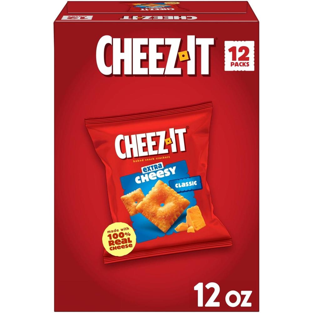 image:imageCheezIt Baked Snack Crackers Lunch Snacks Extra Cheesy 12oz Box 12 Packs