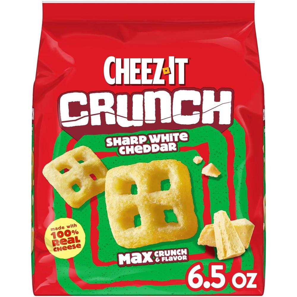 image:imageCheezIt Crunch Cheesy Baked Snacks Lunch Snacks Sharp White Cheddar 65oz Bag 1 Bag