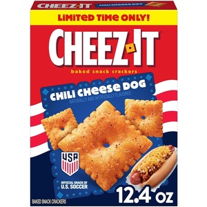 Cheez-It Baked Snack Crackers, U.S. Soccer Sponsor, Chili Cheese Dog, 12.4oz Box (1 Box)