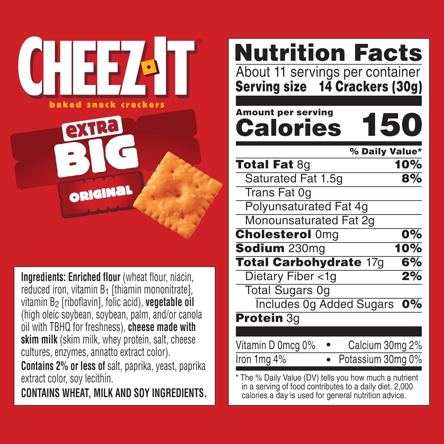 image:imageCheezIt Cheese Crackers Baked Snack Crackers Lunch Snacks Extra Big 117oz Box 1 Box